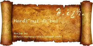Herényi Ábel névjegykártya